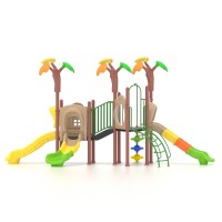 Factory Price Plastic Outdoor Playground with 4 Slides Tree Series Playground Equipment items Children Entertainment Equipment