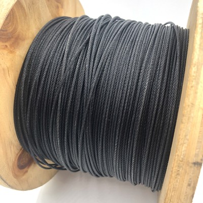 7x7 black steel wire rope 1.5mm in roll